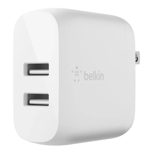 Сетевое ЗУ Belkin Home Charger 24W DUAL USB 2.4A  USB-C 1m  white WCE001VF1MWH