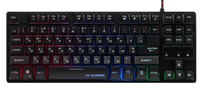 Клавиатура игровая 2E GAMING KG290 87 keys LED USB Black Ukr 2E-KG290UB
