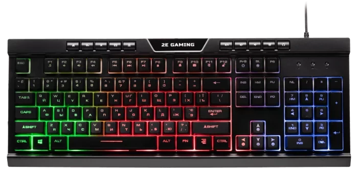Клавиатура игровая 2E GAMING KG300 LED USB Black Ukr 2E-KG300UB - фото 1 - id-p105301611