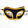 Венецианская маска Коломбина бархатная черная с золотой конвой, фото 2