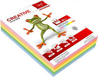 Бумага цветная "Creative", A4, 80гр, 100л, 5цветов, медиум, KRIS