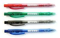 Ручка шариковая, 0.38мм, синяя, автомат, корпус прозрачный Stabilo liner