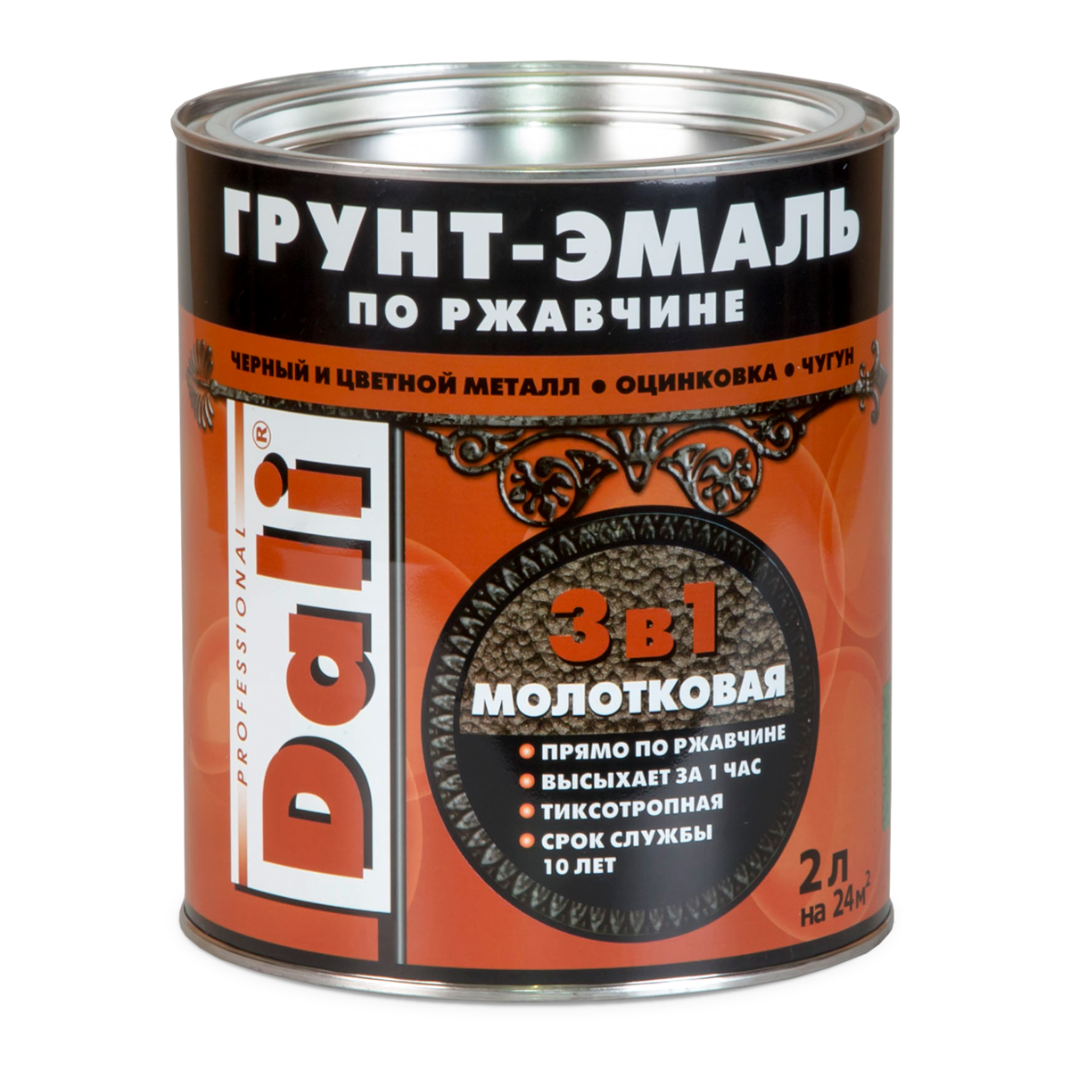 DALI Грунт-эмаль по ржавчине 3в1 молотковая купить с доставкой по ...