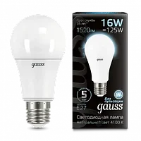 Лампа Gauss A60 16W 1520lm 4100K E27 LED 1/10/50