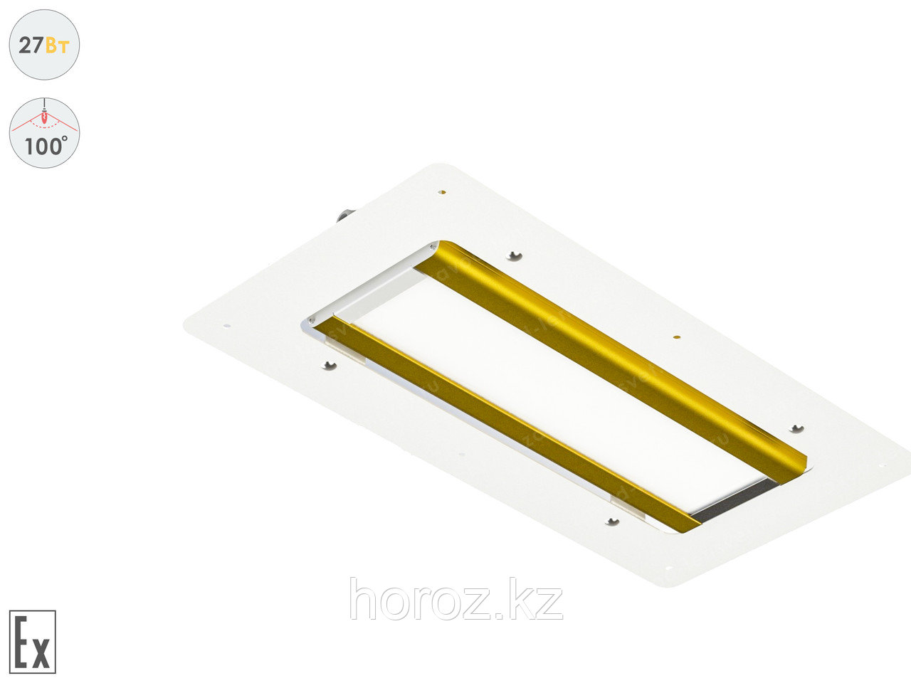 Светодиодный светильник Прожектор Взрывозащищенный GOLD, для АЗС , 27 Вт, 100°