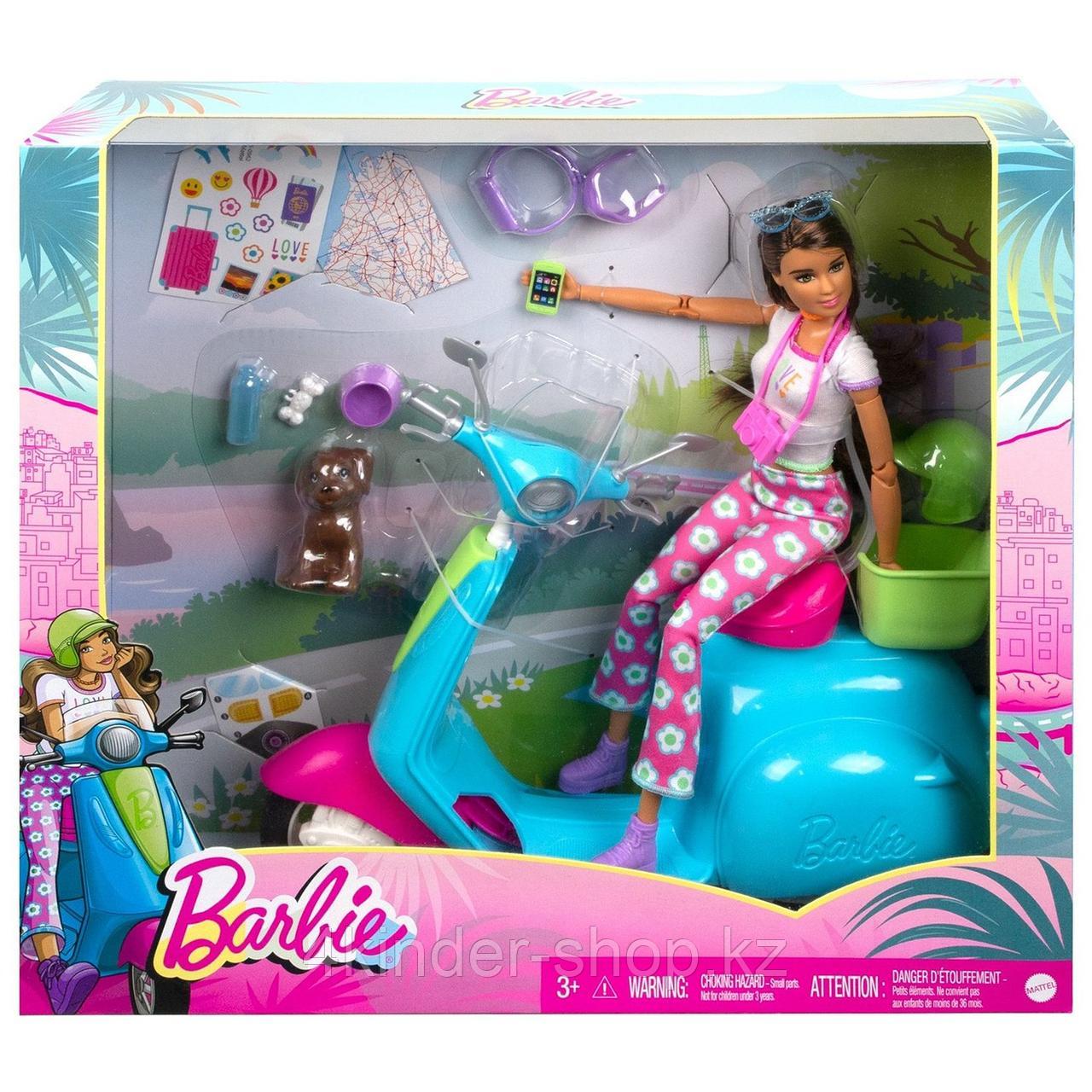 Набор игровой Barbie Кукла со скутером и аксессуарами - фото 2 - id-p105819802
