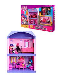 Игровой набор кукольный домик со светом и звуком, мебель, 2 куклы, для девочек 60217
