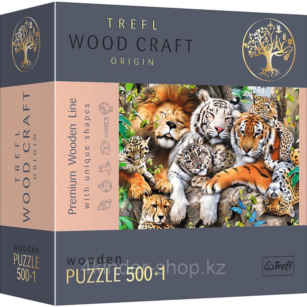 Пазл Wooden Puzzles  "Дикие кошки в джунглях" TREFL