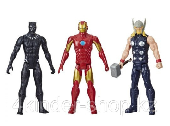 Фигурки Черная пантера, Тор, Железный человек 3 Marvel Avengers Titan Hero Series - фото 1 - id-p105820998