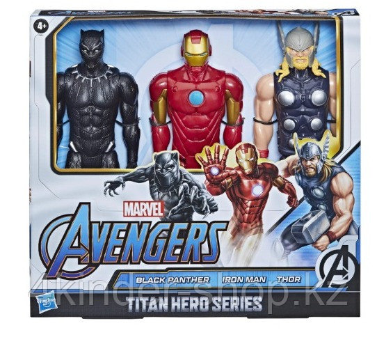 Фигурки Черная пантера, Тор, Железный человек 3 Marvel Avengers Titan Hero Series - фото 2 - id-p105820998
