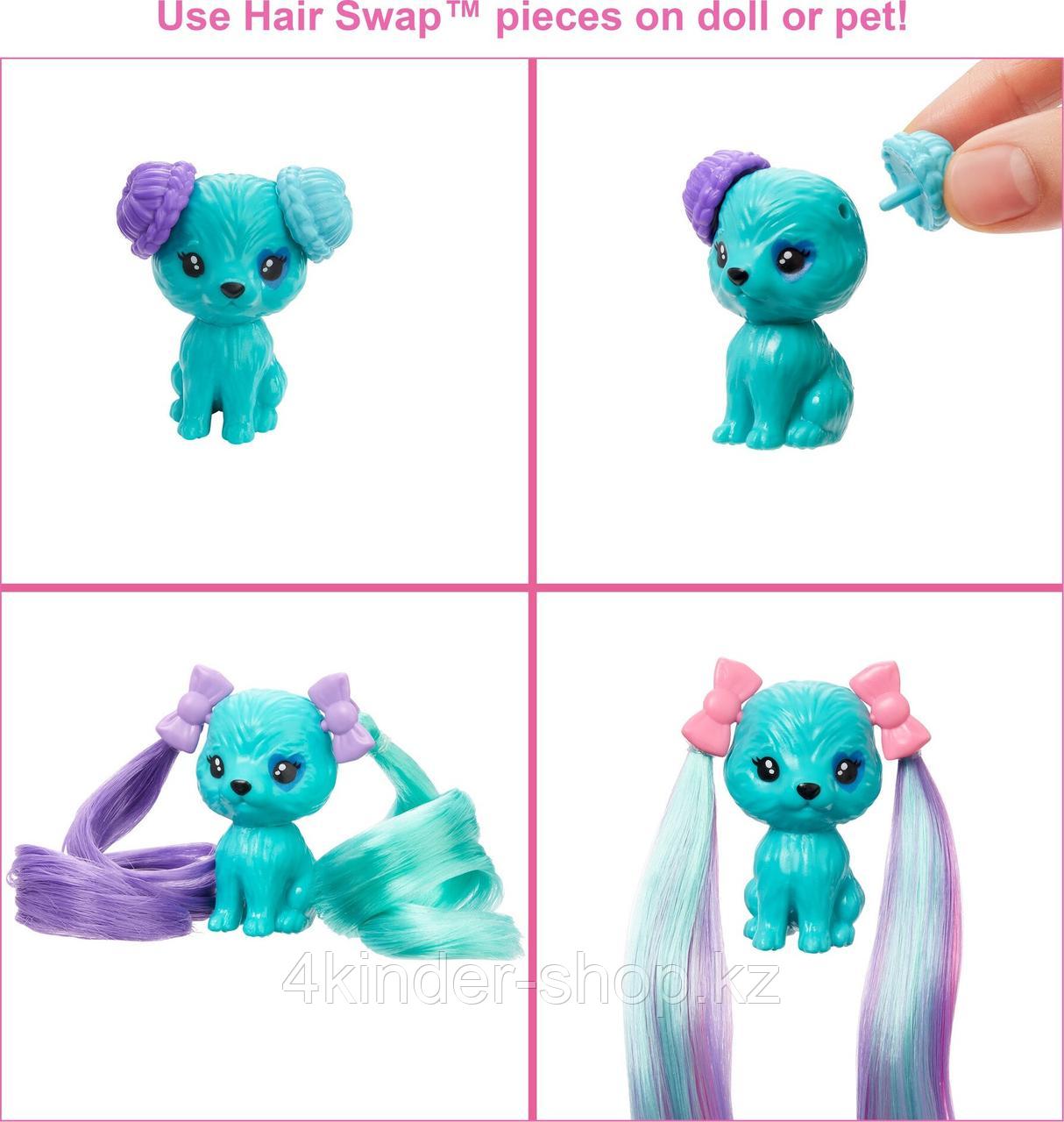 Кукла Блестящий цвет Барби! обмена волосами, блестящий фиолетовый с 25 сюрпризами - фото 4 - id-p105821084
