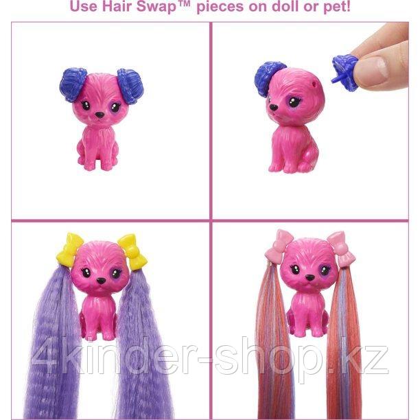 Кукла Блестящий цвет Барби! Hair Swaps, блестящая синяя с 25 сюрпризами - фото 4 - id-p105821087