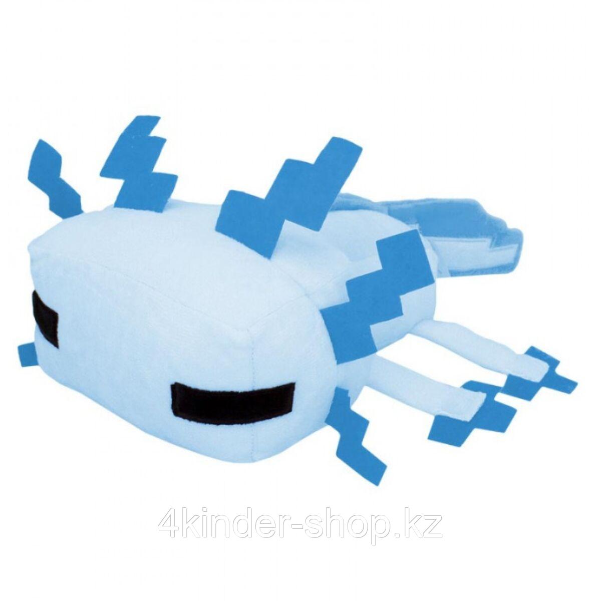 Minecraft Мягкая игрушка Axolotl голубой 34см