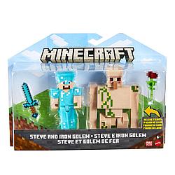 Minecraft Фигурка 2 шт Steve and Iron Golem