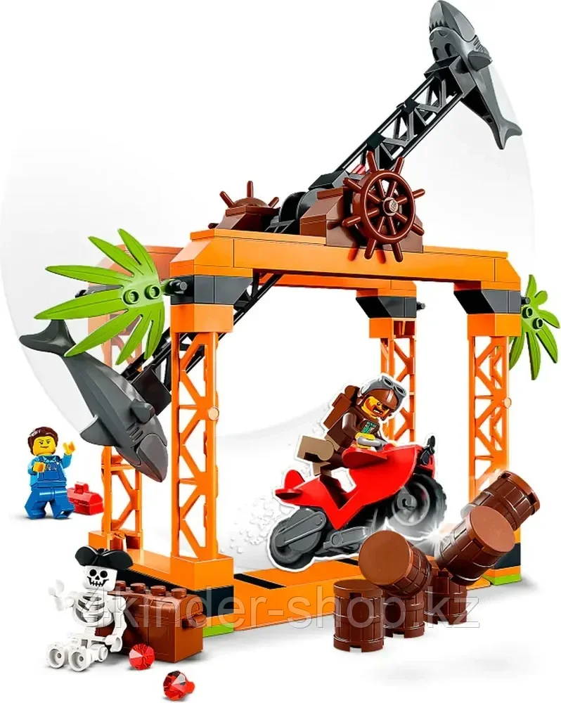 Конструктор LEGO City Stuntz 60342 Испытание трюков с нападением акул в городе - фото 7 - id-p105821214