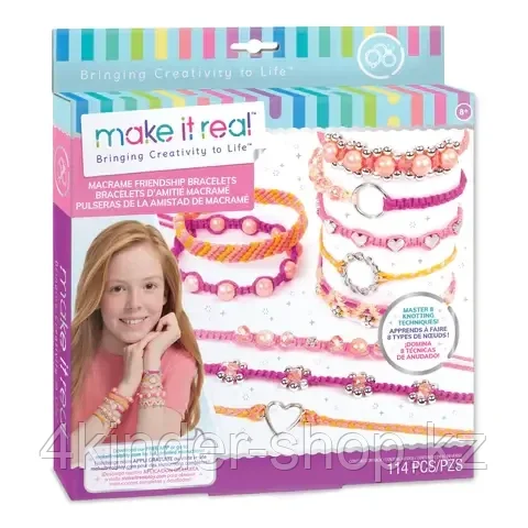 Детский Набор для Плетения Браслетов [Make It Real] Плетения браслетов Macrame Friendship Bracelets - фото 1 - id-p105821324