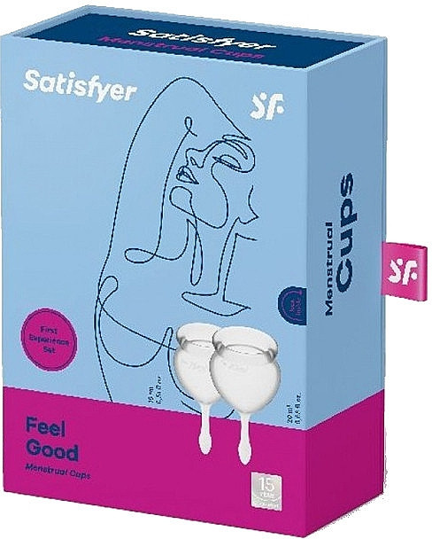 Набор менструальных чаш "Satisfyer Feel Good" - 15 мл и 20 мл (цвет: прозрачный) - фото 5 - id-p105821496