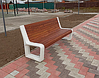 Скамейка из композитного мраморного камня JOTA, c настилом ДПК, модель ASY EKI, фото 6