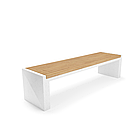 Скамейка из композитного мраморного камня JOTA, c настилом ДПК, модель MUZTAU BIR, фото 2