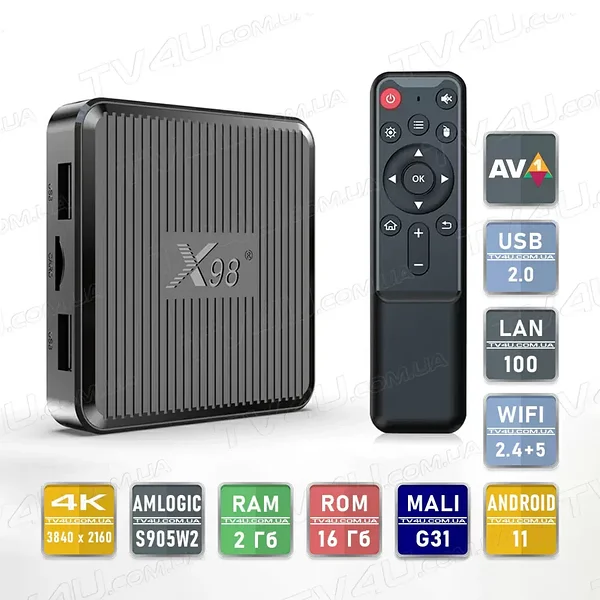 Смарт ТВ приставка X98Q 2/8 Гб Smart TV Box Android 11 в Астане.  Медиаплееры от компании "Магазин "DELTA""