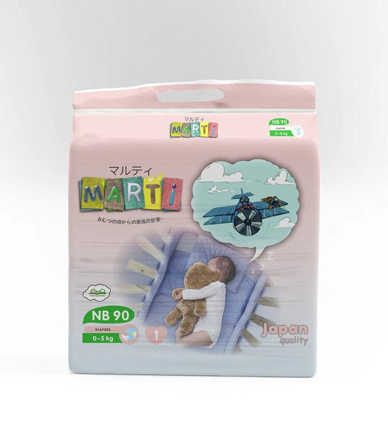 Подгузники Marti NB 90 шт (0-5 кг) для новорожденных