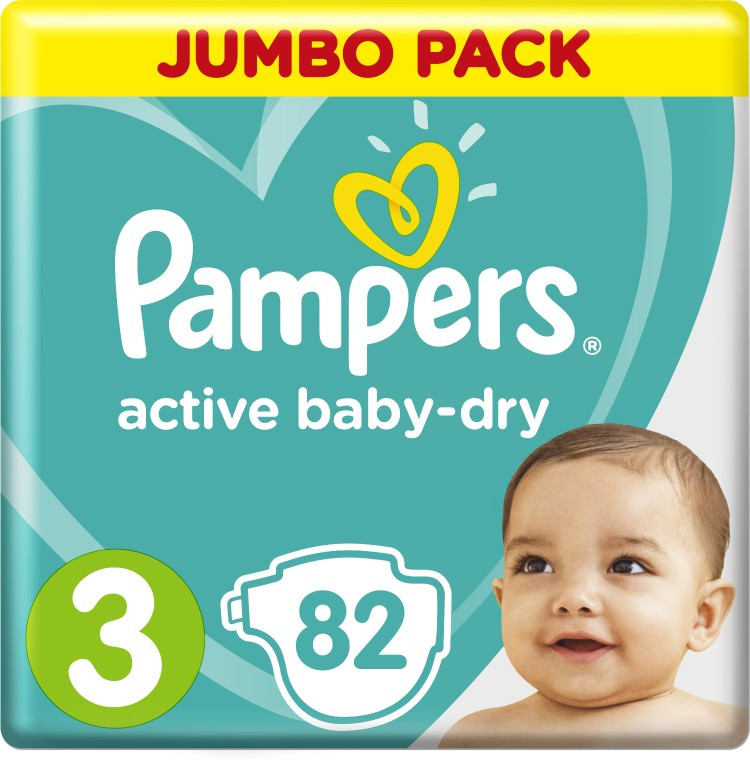 Pampers подгузники Active Baby-Dry для малышей 6-10 кг 82 шт