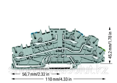 Многоуровневая монтажная клеммная колодка; с рабочими пазами; 2,5 мм² WAGO 2003-6640, фото 2