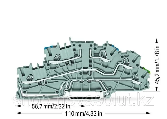 Многоуровневая монтажная клеммная колодка; с рабочими пазами; 2,5 мм² WAGO 2003-6640 - фото 2 - id-p105834554