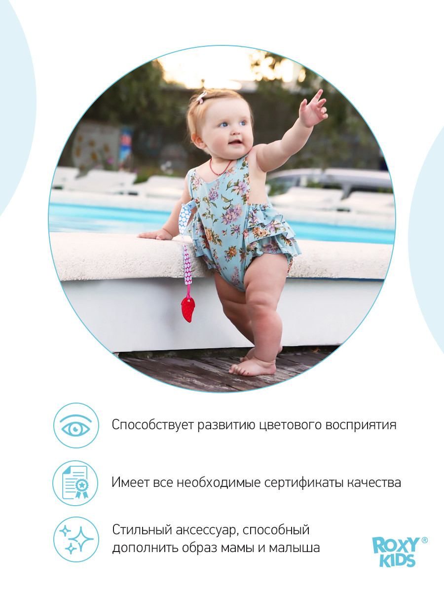 ROXY-KIDS Грызунок прорезыватель для зубов на держателе с прищепкой - фото 4 - id-p105835238