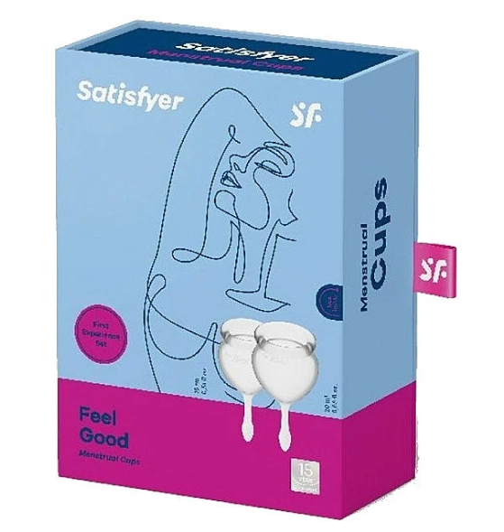 Набор менструальных чаш "Satisfyer Feel Good" - 15 мл и 20 мл (цвет: прозрачный) - фото 1 - id-p105841983