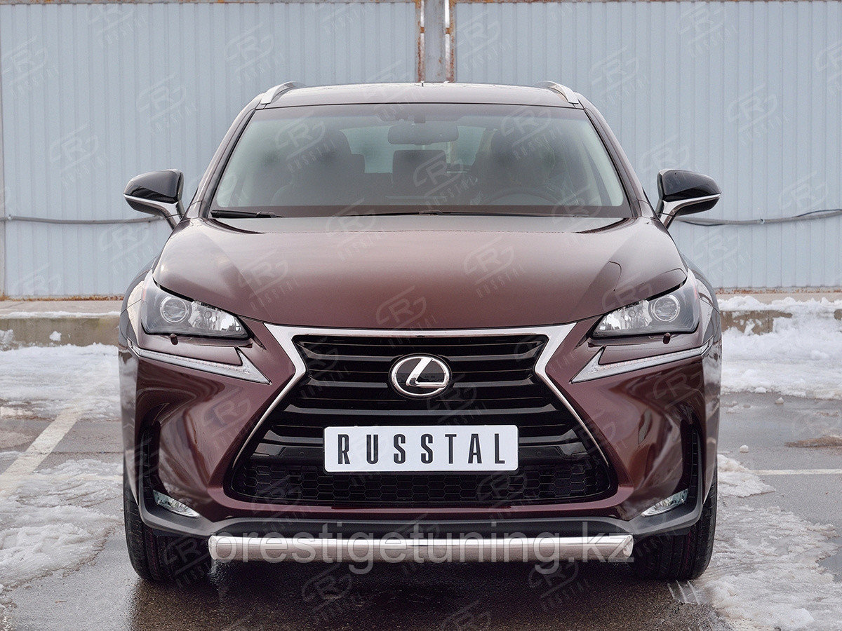 Защита переднего бампера d75х42 дуга Lexus NX200 (Not F-Sport) 2014-17 - фото 1 - id-p105862746