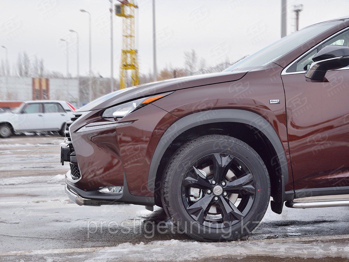 Защита переднего бампера d75х42 дуга Lexus NX200 (Not F-Sport) 2014-17 - фото 2 - id-p105862746