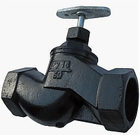Вентиль чугунный - клапан запорный, D= 65 мм, маркировка: 15кч18п, соединение: муфтовое