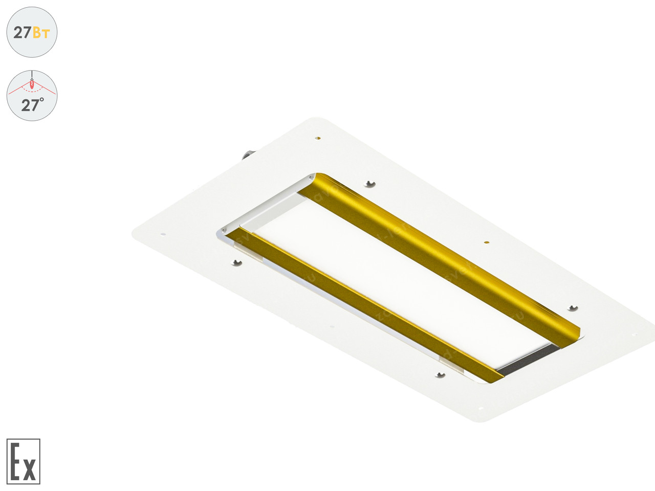 Светодиодный светильник Прожектор Взрывозащищенный GOLD, для АЗС , 27 Вт, 27° - фото 1 - id-p105866139