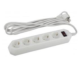 Сетевой фильтр ЭРА USF-5es-3m-B с базовой защитой с заземлением с выключателем 5 розеток 3м 10А белый