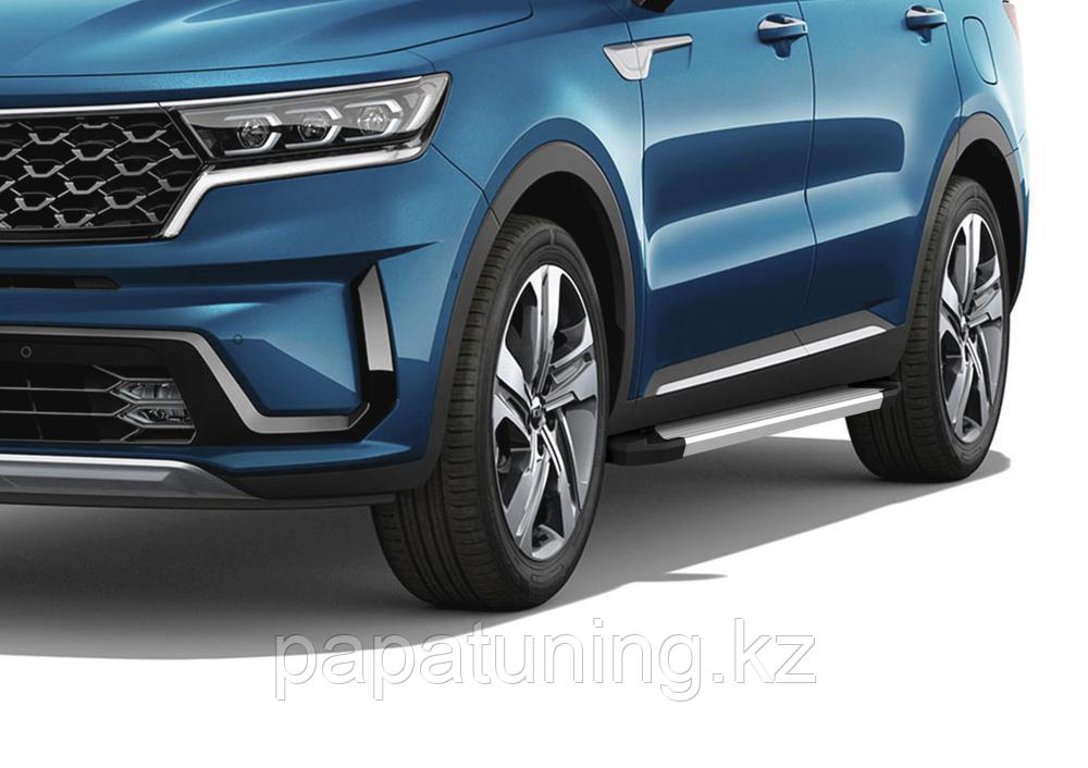 Комплект порогов Silver AutoMAX Kia Sorento 2 2012-2020