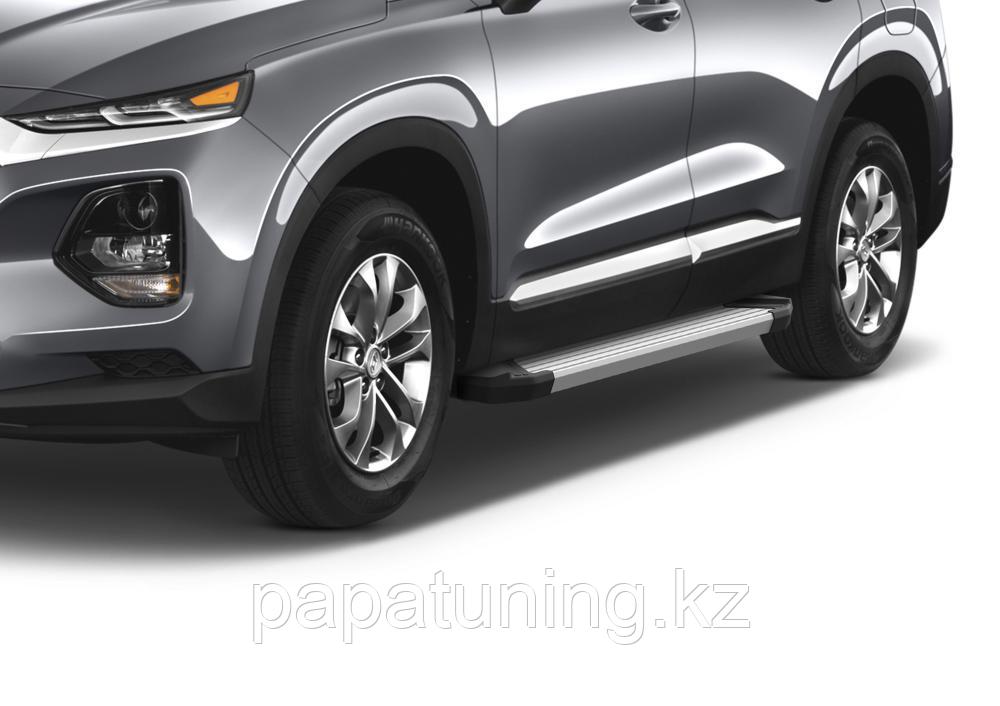 Комплект порогов Silver AutoMAX Hyundai Santa Fe 2018-2021