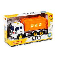 "Сити", автомобиль коммунальный инерционный (со светом и звуком) (оранжевый) (в коробке) 86426