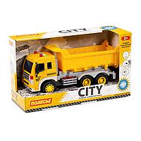 "Сити", автомобиль-самосвал инерционный (со светом и звуком) (жёлтый) (в коробке) 86204