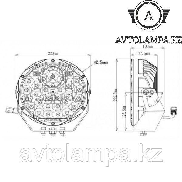 Круглые фары AURORA ALO-R7H (ПАРА) комбинированный свет 9" дюймов 2шт - фото 5 - id-p105872577