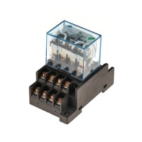 Реле промежуточное LY4NJ (12V-4гр 10А) с колодкой PTF-14А - фото 1 - id-p105875595