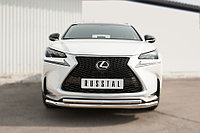 Защита переднего бампера d63 (секции) d42 (дуга) Lexus NX200 (F-Sport) 2014-17