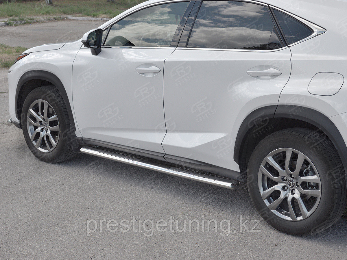 Пороги труба 120х60 овал с проступью Lexus NX300 2017-21 - фото 2 - id-p105879279