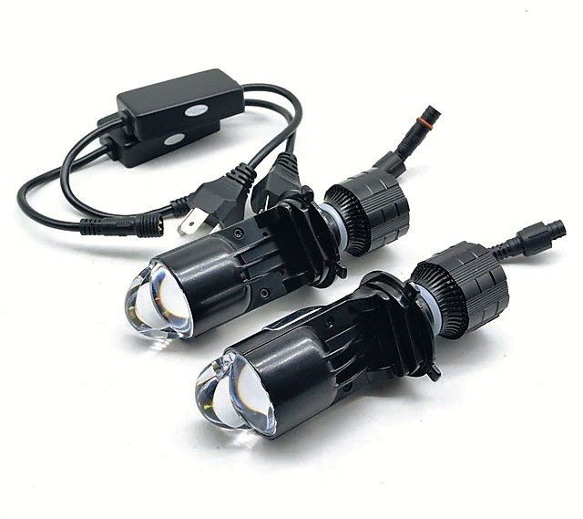 Светодиодные лампы с двойными линзами Bi-LED A82 H4 Mini Lens