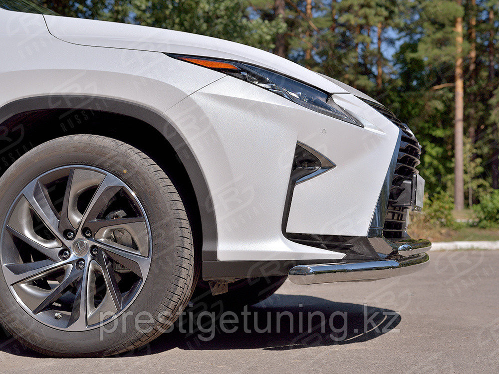 Защита переднего бампера d63 секция-d42 дуга Lexus RX200 T 2015-19 - фото 2 - id-p105880421