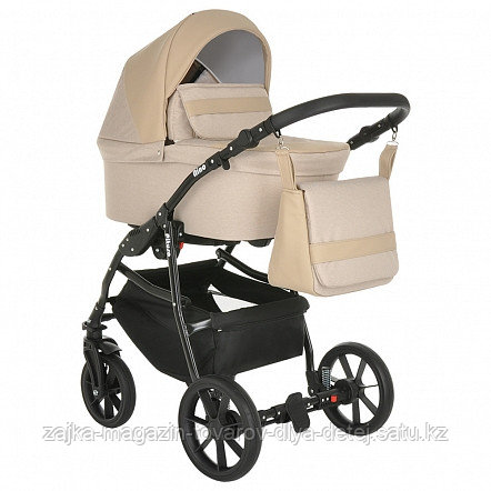 PITUSO Коляска 2 в1 Nino короб+прогулка Beige+Кожа Beige (id 105896616)
