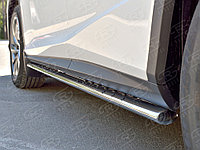 Пороги труба 75х42 овал с проступью Lexus RX200 T 2015-19