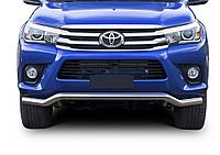 Защита переднего бампера d57 волна + комплект крепежа RIVAL Toyota Hilux 2018-2020 кроме Exclusive