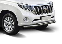 Защита переднего бампера d76+d57 + комплект крепежа RIVAL Toyota Land Cruiser Prado 2009-2013