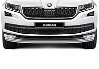 Защита переднего бампера d57+d42 + комплект крепежа RIVAL Skoda Kodiaq 2017-